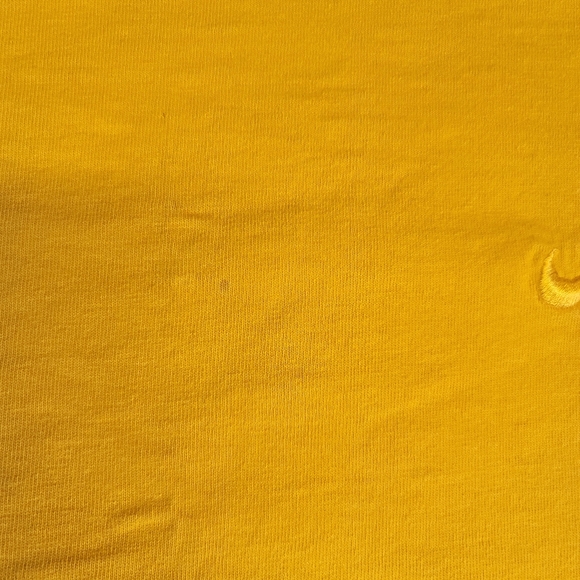 Vintage Nike Small Check Embroidered Swoosh T-shirt Size XXL Yellow 90s VTG. - Picture 6 of 8